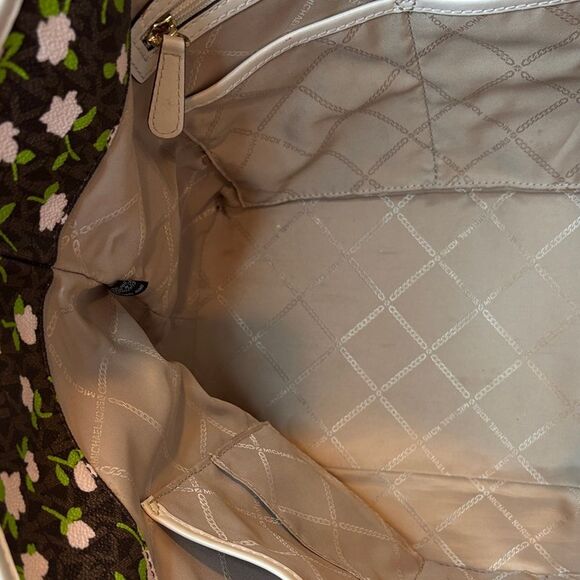 Michael Kors Bag Purse Handbag Floral Carter  XL Open Carry All Tote Pocketbook - Picture 13 of 16